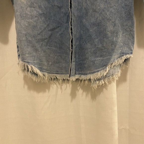 Topshop Moto Acid Wash Denim Shirt dress Size 4 - Picture 5 of 8